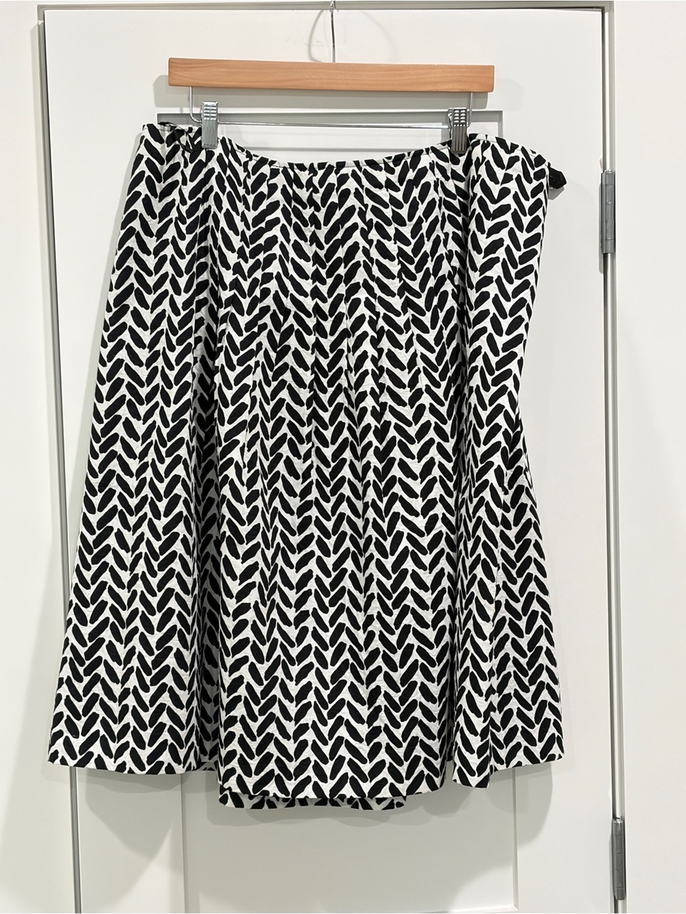 Black and White Patterned A-Line Skirt